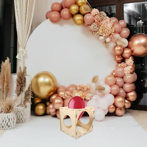 Wood Balloon Sizer Cube Template Box, 9 Hole Balloon Measuring Tool - Image 6
