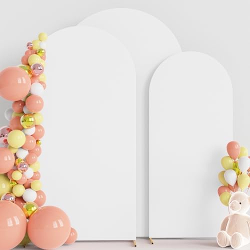 Wokceer Arch Backdrop Cover 8FT,7.2FT,6.6FT White Arch Covers Stretchy by Wokceer