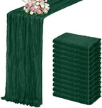 Emerald Green Boho Cheesecloth Table Runner 12 Pack 17x108 Inch Sheer Gauze by Unknown