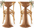 MDS Pack of 75 Chiffon Chair Sashes for Wedding & Event Décor - Mocha by MDS