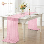 12Pack Light Pink Cheesecloth Table Runner 10FT Wedding Party Decor - Image 7
