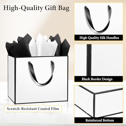 Addblu 24 Pack White Large Gift Bags with Handles & 72 Tissue Papers - Image 3