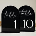HOODO Black Arch Wedding Table Numbers 1-10 with Stands, 5"x7" Arched Acrylic Signs and Holders, Black Arch Table Numbers for Wedding Reception, Centerpiece, Party, Anniversary, Event by Unknown