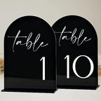 HOODO Black Arch Wedding Table Numbers 1-10 with Stands, 5"x7" Arched Acrylic Signs and Holders, Black Arch Table Numbers for Wedding Reception, Centerpiece, Party, Anniversary, Event by Unknown