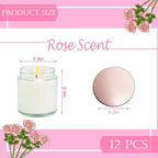 12 Pcs 4 Oz Mini White Soy Candles,Rose Scented Candles Set,Bulk Aromatherapy Candle,Great Stress Relieving Scented Candle for Girls as a Gift for Birthdays, Weddings and More! - Image 2