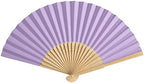 50pcs Paper Hand Fan with Organza Bags Bamboo Handheld Folding Fan DIY Decorative Wedding Party Favors (Light Purple) - Image 5