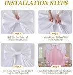 White Large Bows for Backdrop Giant Bows Birthday Party Decorations Large Giant Bow Decor, White Giant Satin Bow Decoration for Wedding Baby Shower Birthday Photo Booth Arch Wall Decor 24"x16" - Image 3