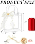 Ohuimrt 50 Pack 6.89" x 3.54" x 6.89" Clear Plastic Gift Bags with Handles - Image 2