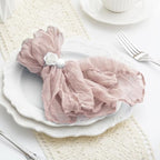 60 Pack Dusty Pink Cloth Napkins 21x21 Inches Dusty Pink Cheesecloth Napkins Set of 60 Washable Dinner Table Napkins for Wedding Bridal Baby Shower Party Rustic Boho Cotton Gauze Party Table Decor - Image 2