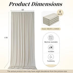 20ft x 15ft Beige Backdrop Curtains for Wedding Parties, 4 Panels Extra Long Wrinkle Free Fabric Drapes Photo Backdrop for Baby Shower Birthday Stage Reception Lobby Decoration - Image 6