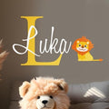 CRYPTONITE Personalized Name & Initial Lion Wall Decor I Jungle Nursery Decor for Baby Boy & Girl I Lion King Baby Shower Decorations I Wall Decal for Baby Room Decor (Wide 36"x 20" Height) by Cryptonite
