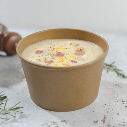 Karat [28oz - 600 ct Kraft Paper Food Container for Hot or Cold Food, Ice Cream, Noddles and Salad, 5.59" Rim (C-KDP28K) - Image 2