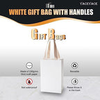 40Pcs 5.25"x3.75"x8" Kraft Paper Bags with Ribbon Handles - Bulk White Paper Gift Bags for Wedding, Party, Retail - Image 5