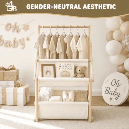 Wooden Baby Shower Crate Closet, Large Personalized Baby Gifts Basket - Image 4