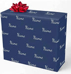 MyPupSocks Customized Logo Gift Wrapping Paper, Name Navy Blue Personalized Birthday Gift Wrap Paper with Text Funny Wrapping Paper Roll for Men Women Birthday Christmas 58x23 3 Rolls by MyPupSocks