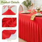 2Pack Red Spandex Tablecloth for 8FT Rectangle Tables,Table Skirt - Image 4