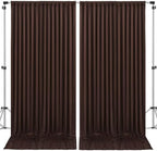 50x10ft Brown Backdrop Curtain for Wedding Parties Wrinkle Free Fabric Brown Drapes Backdrop Decoration for Baby Shower Birthday Photography Decoration 10 Panels, 5ft x 10ft - Image 7