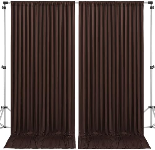 50x10ft Brown Backdrop Curtain for Wedding Parties Wrinkle Free Fabric Brown Drapes Backdrop Decoration for Baby Shower Birthday Photography Decoration 10 Panels, 5ft x 10ft - Image 7