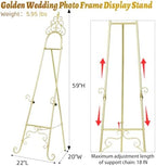 Miory Gold Easel Stand for Wedding Sign - 59" H x 22" L x 20" W - Image 4