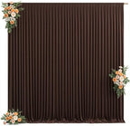 10x10ft Brown Backdrop Curtain for Wedding Parties Wrinkle Free Fabric Brown Drapes Backdrop Decoration for Baby Shower Birthday Photography Decoration 2 Panels, 5ft x 10ft by Gogoparti