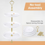 Garvee 14 Pcs Dessert Table Display Set, Thick Plastic Cupcake Stands, 4 x Three-Tier and 4 x Two-Tier Cupcake Stands, 6 x Appetizer Trays, Ideal for Tea Party, Wedding, Birthday, Baby Shower - Image 3