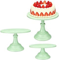 3 PCS Green Round Cake Stand Set, Multi Size Metal Cupcake Holders Stand for Birthday Wedding Banquets, Pastry Display Holders for Holiday Party Dessert Display Table Decor (8"/10"/12" Plate) by NIANDAIJING
