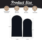 2 Set-6.6FT, 5FT Black Arch Backdrop Cover,Spandex Fitted Wedding Arch Stand Covers Round Top Chiara Arch Backdrop Stands Cover for Birthday Parties Banquet Photo Background Decoration - Image 2