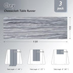 8 Pack Grey Cheesecloth Table Runner 120 Inch Boho Wedding Decor - Image 2
