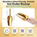 Roshtia 12 Pcs Gold Ice Scoops, Candy Scoops for Buffet Jars, 8 oz - Image 2