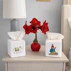 Jacaranda Living Square Tissue Box Cover, Linen/Cotton Tissue Holder, Decorative Cloth Tissue Cover, Fits Standard Square Tissue Boxes, Embroidered Animal Designs (Martini Monkey) - Image 3