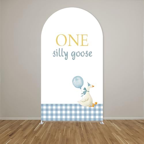 Arch Backdrop Cover for One Silly Goose Baby Shower Arch Stand Stretchy Cover First Goose Kids 1st Birthday Party Fiesta Decorations (6x2.6ft Cover,981) - Image 2