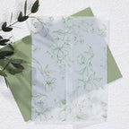UNIQOOO 50 Pack Pre-Folded Graceful Green Bloom Vellum Jackets&UNIQOOO Wax Seal Stickers - Baby‘s Breath - Image 6