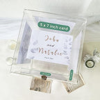 Acrylic Wedding Card Box with Picture Frame, Clear Gift Card Box for Wedding Reception, Large Rotatable Money Envelope Card Box Holder with Lock for Graduation Party Birthday Baby Shower - Image 4