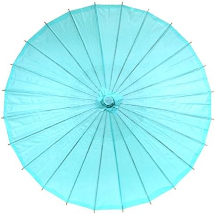 Koyal Wholesale 32-Inch Paper Parasol, 4-Pack Umbrella for Wedding, Bridesmaids, Party Favors, Summer Sun Shade (4, Diamond Blue) - Image 5