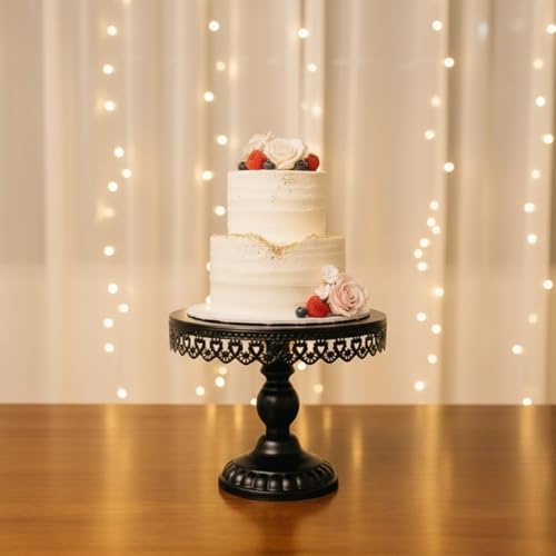 8 Pcs Cake Stands Set Metal Dessert Table Display Tiered Cupcake Holder Candy Donut Fruit Plate Cake Serving Tray Candlestick Display Treats Serving Tower for Wedding Birthday Party Decor (Black) - Image 5