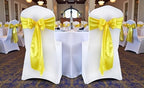 MDS® Pack of 75 Satin Chair Sashes for Wedding & Events – Yellow - Image 2