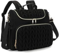 Small Diaper Bag Backpack Quilted Mini Baby Crossbody Diaper Bag Tote for Mom and Baby Girls Boys (Black) by Unknown