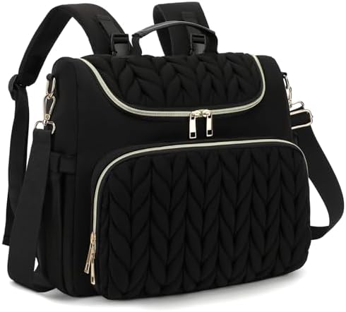 Small Diaper Bag Backpack Quilted Mini Baby Crossbody Diaper Bag Tote for Mom and Baby Girls Boys (Black) by Unknown