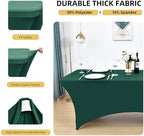 10-Pack 6ft Spandex Table Covers for Rectangle Standard Folding Tables - Wrinkle Resistant Stretch Tablecloths - Ultimate Fitted Table Protector for Parties, Banquet, Wedding - Image 2