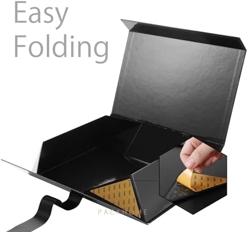 PACKHOME Extra Large Black Gift Box with Ribbon Magnetic Lid 17x14.5x5.5in - Image 5