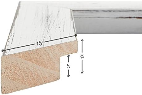 Craig Frames 14x14 White Picture Frame Matted to 5x7, Rustic Wall Decor - Image 3