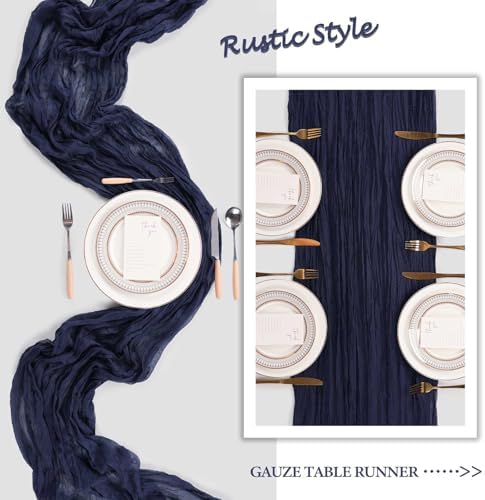 16 Pack 23 x 120 Inch Navy Blue Table Runner 10Ft Cheesecloth - Image 6