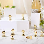 Kathfly 24 Pcs Wedding Table Number Holders Metal Gold Place Card Holder - Image 4