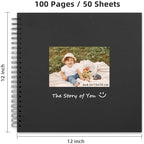 Yopih 12x12in Scrapbook Album, Acid-Free Kraft Paper 50 Sheets 100 Pages - Image 2