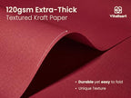 Vitalizart Burgundy Textured Wrapping Paper Set 30" Twine Ribbons & Tags - Image 5