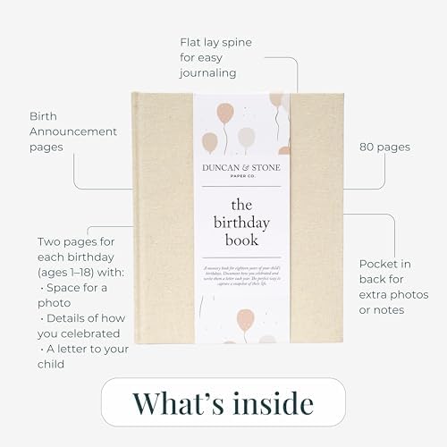 Duncan & Stone Hardcover Birthday Book & Baby Memory Album, 72 Pages - Image 6