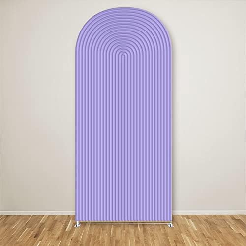 HUAYI Violet Purple Ripples Pattern Arch Backdrop Cover for Birthday Party Wedding Baby Shower Decorations Chiara Backdrops Arched Wall Frame Stands Covers Props GP-450 3ft * 5ft - Image 2