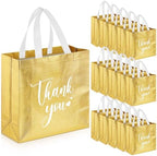 Sweetude 30 Thank You Non Woven Gift Bag, 11 x 12 x 5 Inch, Gold by Sweetude