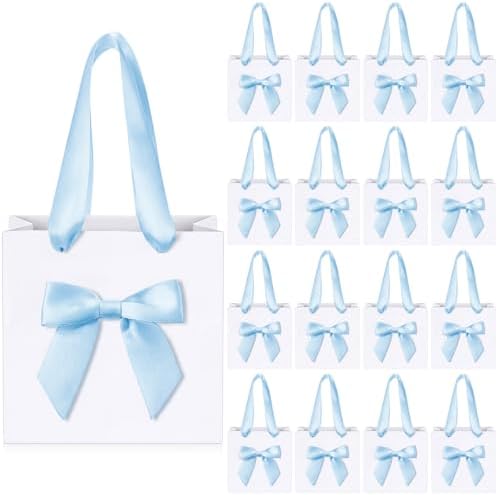 Kolldenn 50 Pcs Small Gift Favor Bags White Blue by Unknown