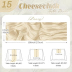 15 Pack Ivory Cheesecloth Table Runner 17 x 108 inch Cheese Cloth Table Runners 9ft Ivory Table Runner Rustic Romantic Sheer Gauze Runner for Wedding Party Baby Shower Table Decoration - Image 2